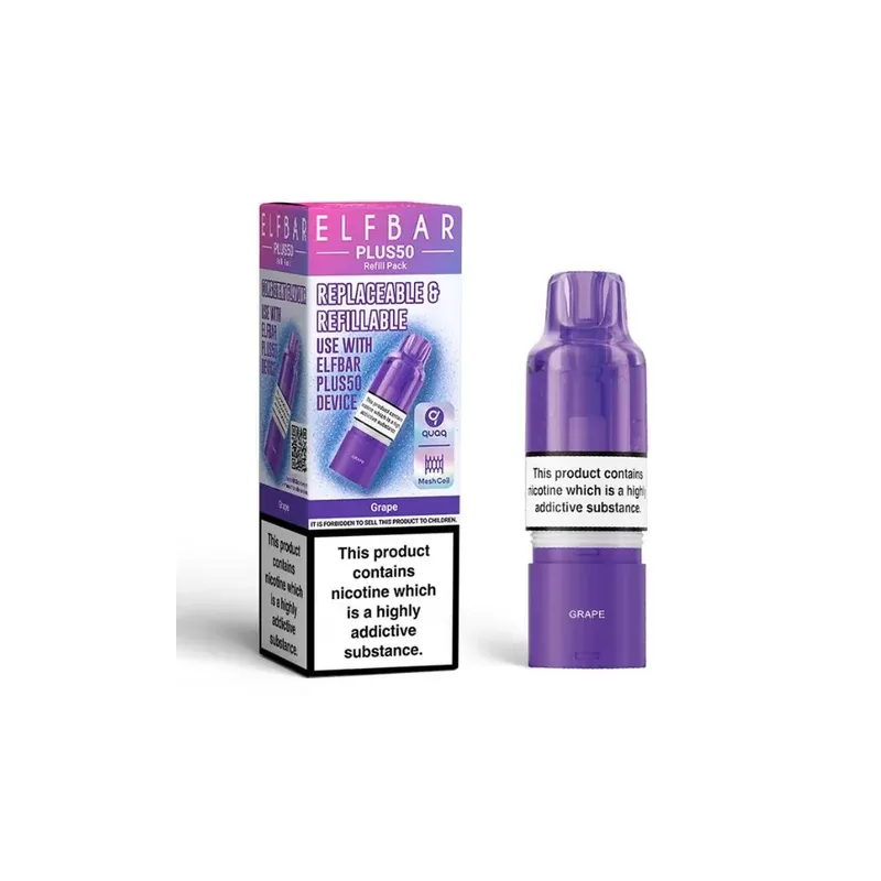 ELF BAR Plus 50 Refill Pack Grape - Strength#20mg (B2B66A)
