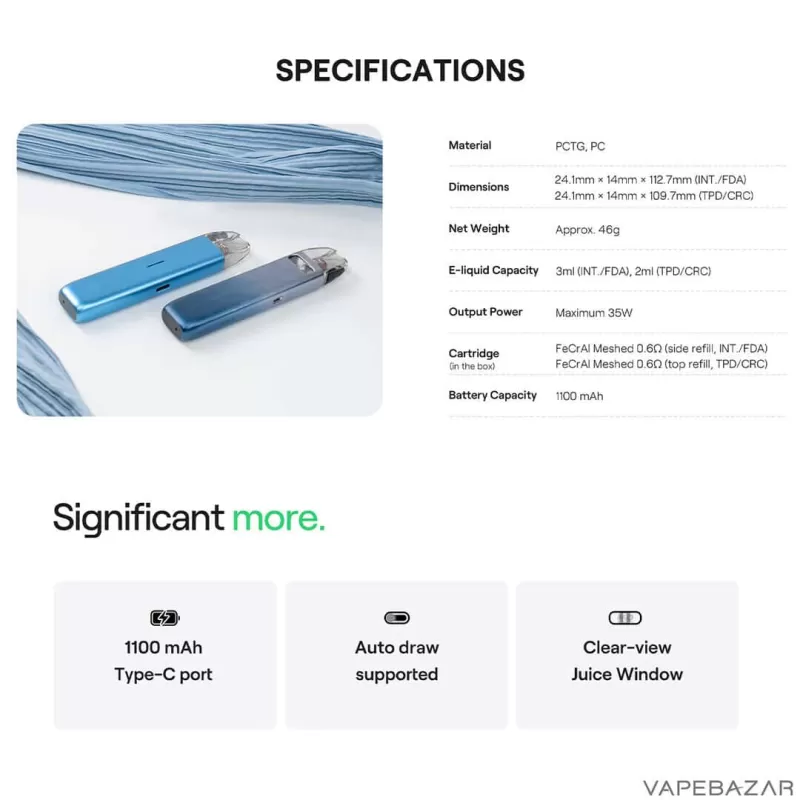 Uwell Caliburn G4 Mini Kit – Coast Gold - Vape Product - Image 2