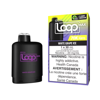 STLTH LOOP MAX Pod Pack - White Grape Ice - 20 mg/mL (wholeseller) - Excise ON, 20 mg/mL (wholeseller) - Excise MB