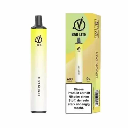 LINVO BAR LITE – Lemon Tart - Linvo Bar Lite / Propylenglykol / pflanzliches Glycerin / Ethyl Maltol ( kann allergische Reaktionen hervorrufen) / Aromastoffe / Nikotin / 20mg/ml / 550 mAh / ca. 600