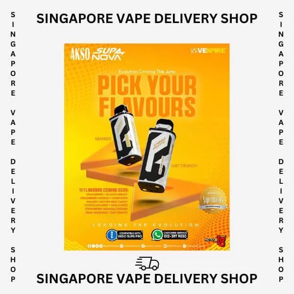 Akso Supa Nova 12000 Puffs - Starter Kit (Device + Cartridge) / Green Mango - Image 3