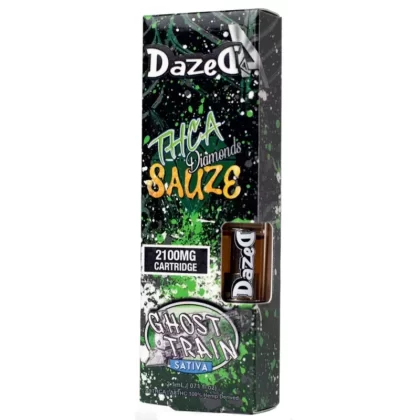 Dazed THC-A Diamond Sauze Cartridge – 2100mg - Strain#Cali Gas>Ghost Train>Purple Punch~Option#Single Cart>Cartidge + E420 Battery (35% off)