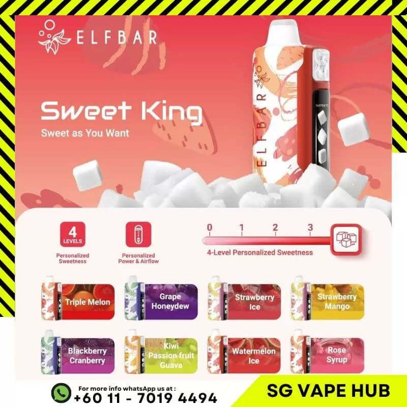 ELFBAR SWEET KING 30,000 Puffs - Blackberry Peach Lemonade - Image 2
