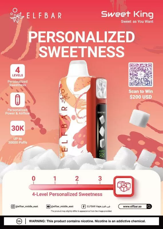 ELFBAR SWEET KING 30,000 Puffs - Blackberry Peach Lemonade - Image 3