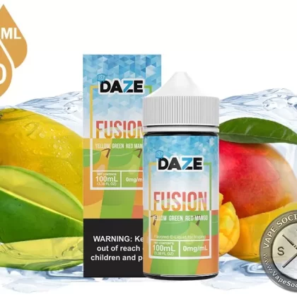 Yellow Green Red Mango Iced 7 Daze Fusion 100ml