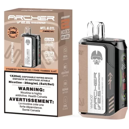 VAPMOD ARCHER V2.5 25000 Disposable Vape – Strawberry Raspberry Ice