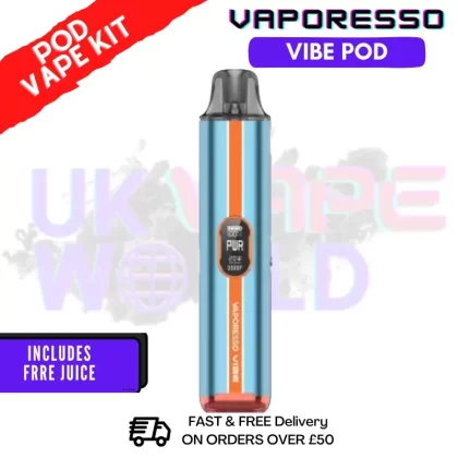 Turbo Blue Vaporesso Vibe Pod Kit + Free 100ML