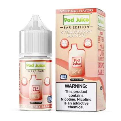 Salt PJ 5000 Series Strawberry Mango Tobacco Free Nicotine E-Juice 30ml | Pod Juice