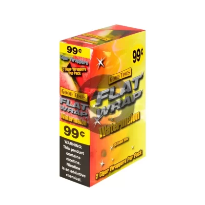 Good Times Watermelon Flat Wraps Pre Priced 25 Pouches of 2 - Ejuicewarehouse