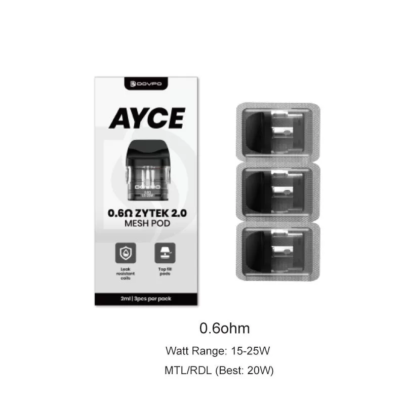 DOVPO Ayce Zytek 2.0 Mesh Pod Cartridge for Ayce Pro 2 / Ayce Mini 2 /Ayce Lite Kit 2ml (3pcs/pack) - 0.4ohm - Image 2