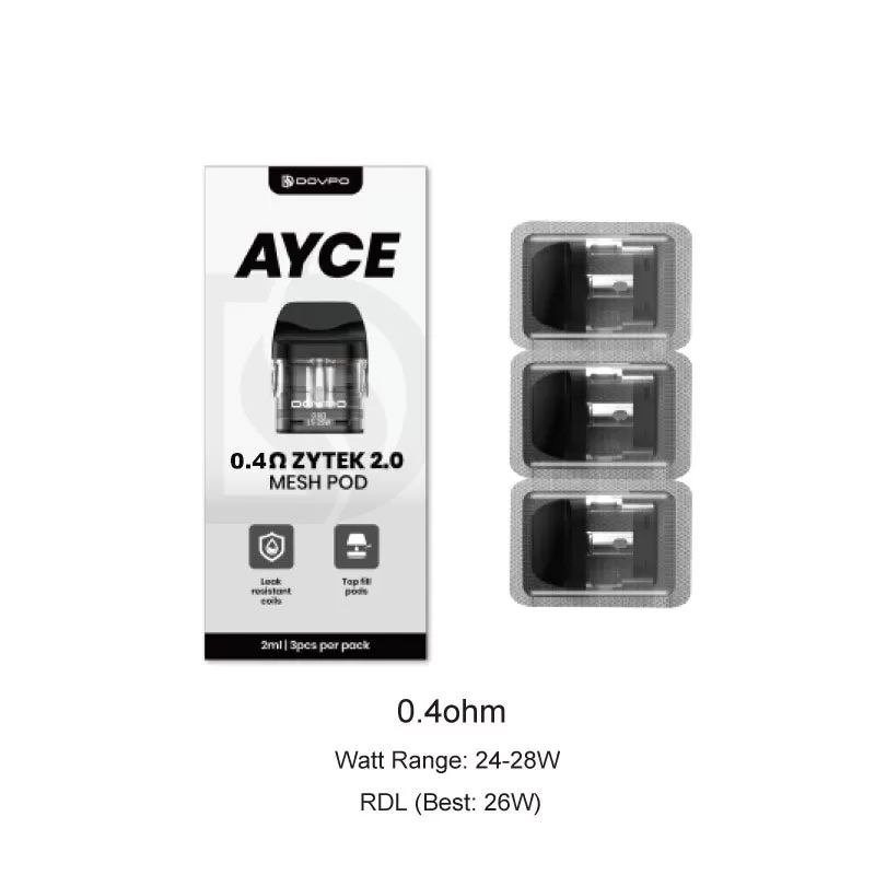 DOVPO Ayce Zytek 2.0 Mesh Pod Cartridge for Ayce Pro 2 / Ayce Mini 2 /Ayce Lite Kit 2ml (3pcs/pack) - 0.4ohm - Image 3