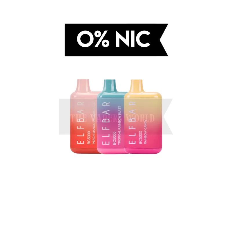 BC5000 0-Nic Disposable Vape By The Box - Tropical Rinbo, Peach Mango Watermelon (03FC57) - Image 3