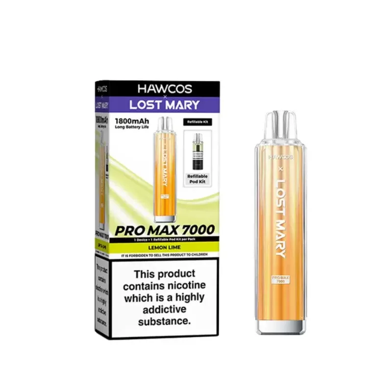 Hawcos x Lost Mary Pro Max 7000 Prefilled Pod Kit Lemon Lime - Nicotine Strength#20mg (8087DC)