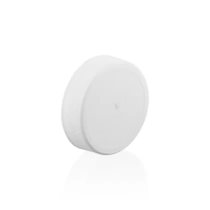 Plastic Cap | Ribbed Matte w/ Foam Liner | 38mm – White – 80 Count