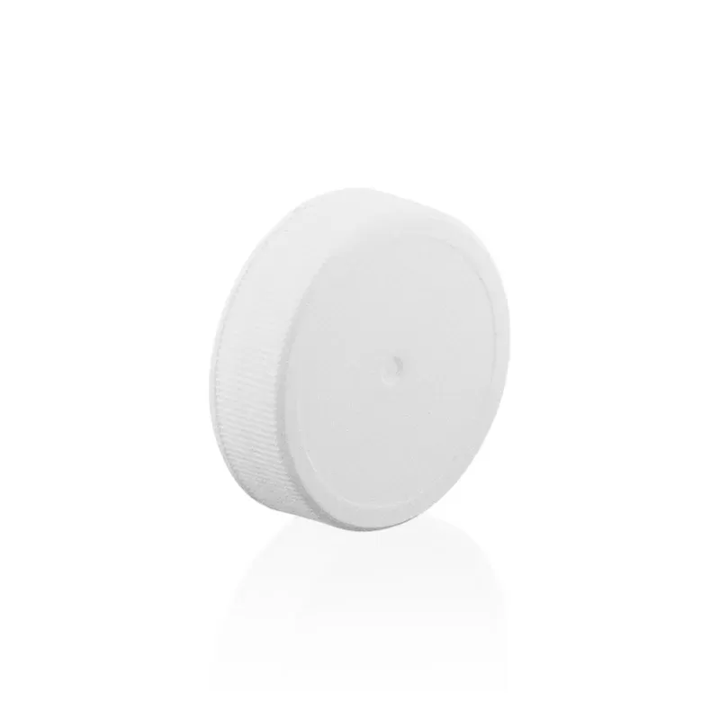 Plastic Cap | Ribbed Matte w/ Foam Liner | 38mm – White – 80 Count