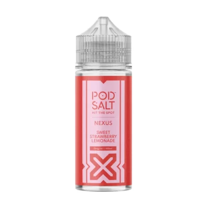 Pod Salt Sweet Strawberry Lemonade 100ml Vape Juice By Nexus - O Nic Shots, 1 x 18mg Nic Shot