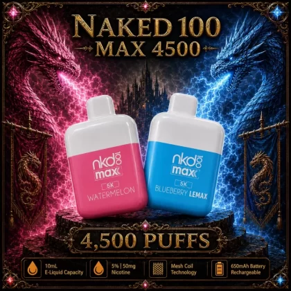 Naked 100 Max 4500 - Grape Ice - Vapeciga