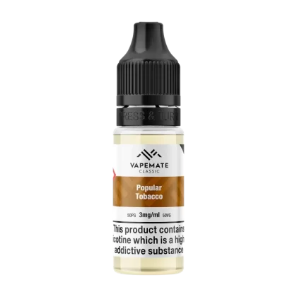 Vapemate Classic Popular Tobacco 10ml - 3mg - Vape Product (26DEB0)