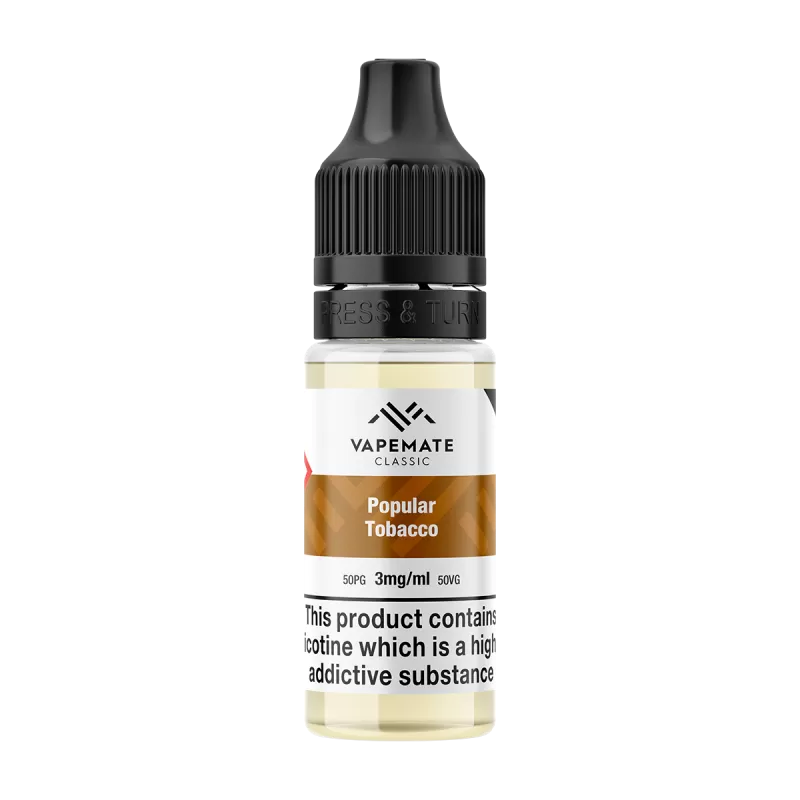 Vapemate Classic Popular Tobacco 10ml - 3mg - Vape Product (26DEB0)
