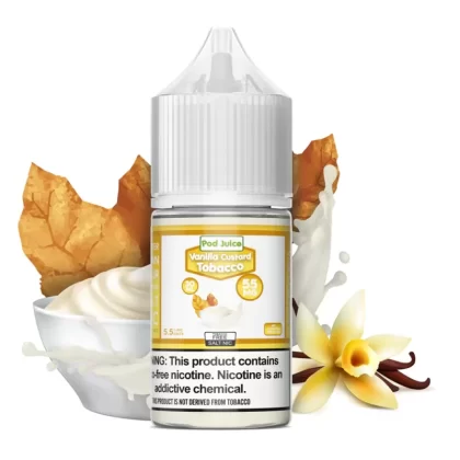 Vanilla Custard Tobacco 30ml – Pod Juice Salt - Vape Product, Vape Product