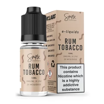 Rum Tobacco E-Liquid by Simple Essentials - Nicotine Strength#3mg>6mg>12mg