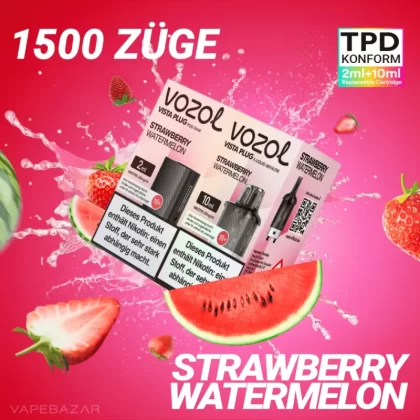 Vozol Vista Plug – Strawberry Watermelon Prefilled Pod - Pod Kit; La Fume; 2ml + 10ml