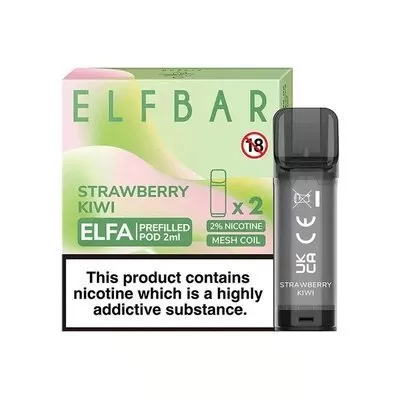 Elf Bar Elfa Replacement Pods (Pack of 2) - Strawberry Kiwi - Image 2