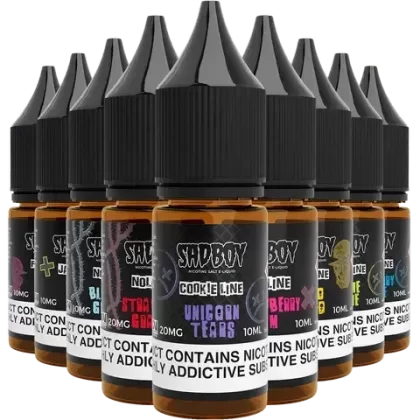 SadBoy 10ml Nic Salts - Nic Strength#10mg>20mg~Flavour#Blueberry Cookie>Blueberry Jam>Blue Cotton Candy>Butter Cookie>Blueberry Granola>Custard Cookie>Keylime Cookie>Lemon Jam>Mango Blood>Ma