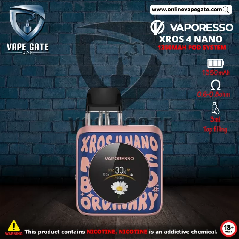 VAPORESSO XROS 4 NANO 1350mAh POD SYSTEM - Word Pop Blue