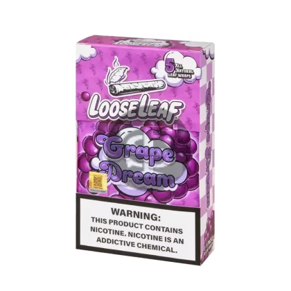 Loose Leaf Grape Dream wraps, 8 packs of 5