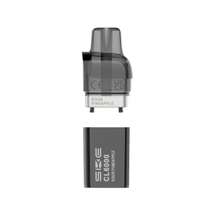 SKE Crystal CL6000 Sour Pineapple Pod and Container - Nicotine Strength#20mg (36F63D)