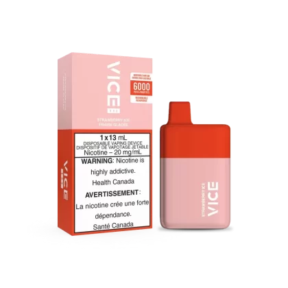 Vice Box Rechargeable Disposable Vape – 6000 Puffs – Strawberry Lime Ice – Zero Nicotine