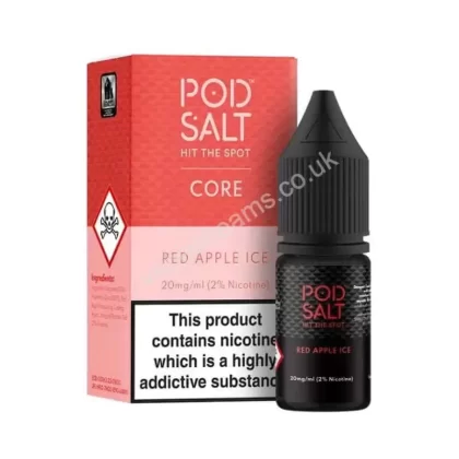 Red Apple Ice Nicotine Salt E-Liquid By Pod Salt Core Range - Vapestreams Co