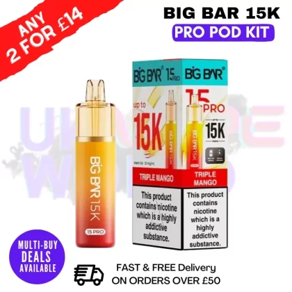 Triple Mango Big Bar 15K Prefilled Pod Kit – £7.89