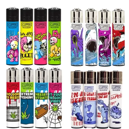 CLIPPER Lighters Printed Various Designs Box Of 48 - London 47
