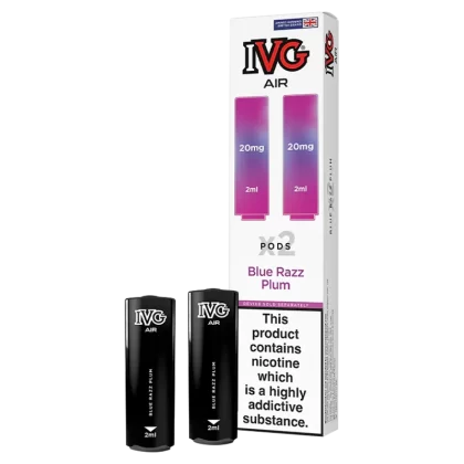 Blue Razz Plum IVG Air Replacement Pods - 20mg - Vape Product (359765)