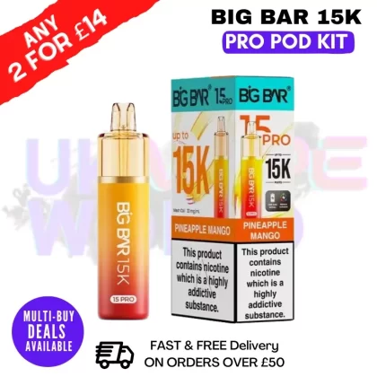 Pineapple Mango Big Bar 15K Prefilled Pod Kit – £7.89