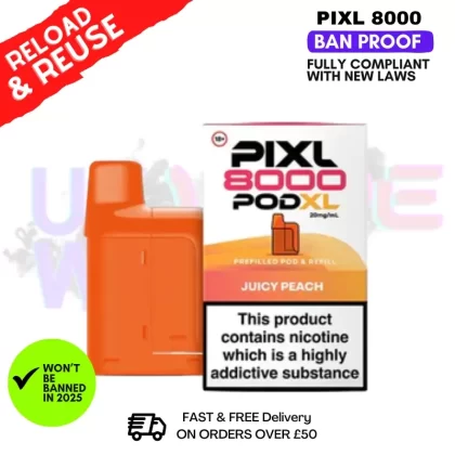 Juicy Peach Pixl 8K Replacement Pods (Refil Pack)