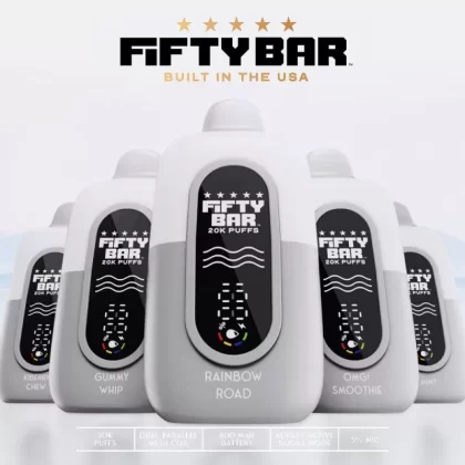 FIFTY BAR "White Series" 20K Puff Powered By BEARD Vape Co. Disposable Device - 20000 Puffs - Mint