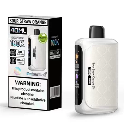HorizonTech 100000 Puffs 100K Disposable Vape - Sour Straws Orange B-Pop