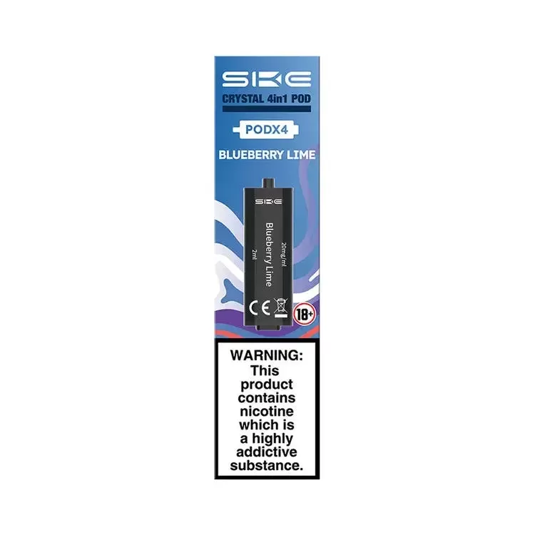 Blueberry Lime SKE Crystal 4-in-1 Prefilled Pods – 2400 Puffs, 20mg, 2ml