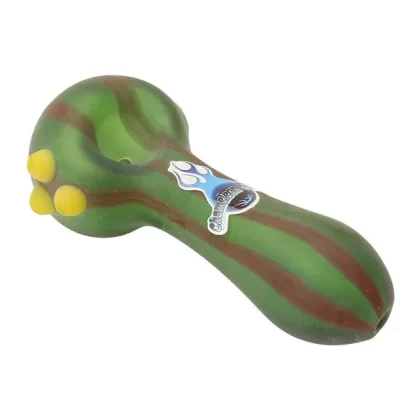 Chameleon Glass Pin Stripe Spoon Hand Pipe - Black, Blue