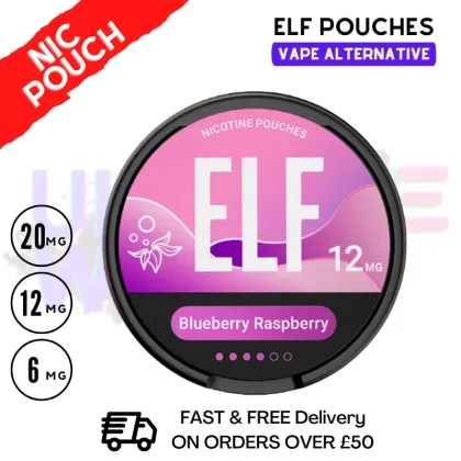 Blueberry Raspberry Elf Nicotine Pouches By Elf Bar - Nicotine Strength#20MG (Most Popular)>12MG>6MG~Flavour#Grape ICE