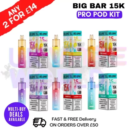 Big Bar 15K Pro 15000 Puff Pod Kit – Any 2 For £14