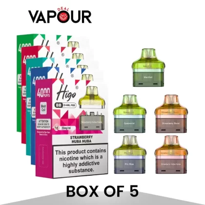 Higo BB 4000 Puffs Prefilled Pods - Box of 5 - Pink Lemonade