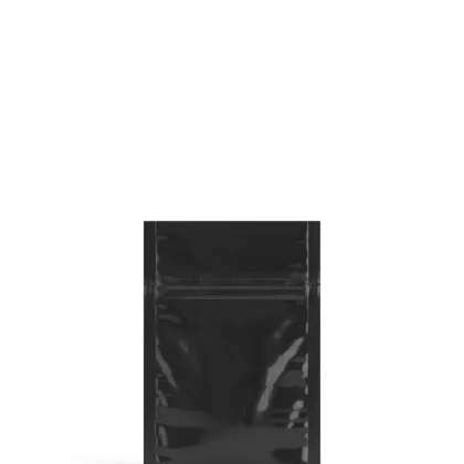 Tamper Evident | Glossy Black Mylar Bags (No Tear Notch)