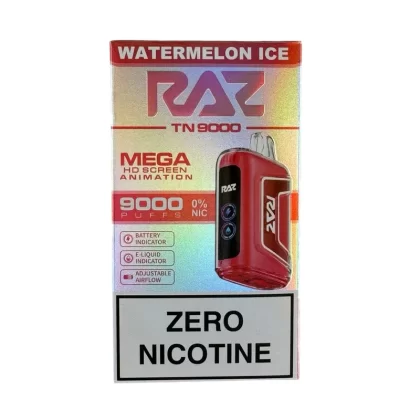 Watermelon Ice – RAZ TN9000 – Zero Nicotine - Vape Store