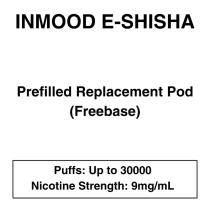 Inmood E-Shisha – Prefilled Replacement Pod – 9mg/mL Nicotine – Up to 30000 Puffs – 1 Pod - Vapeys Co Nz
