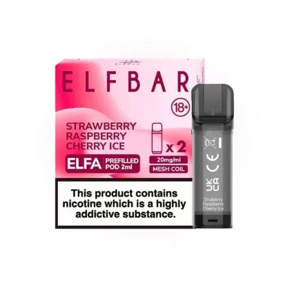 Elf Bar ELFA Strawberry Raspberry Cherry Ice Pods (2 Pack) - Ejuicewarehouse