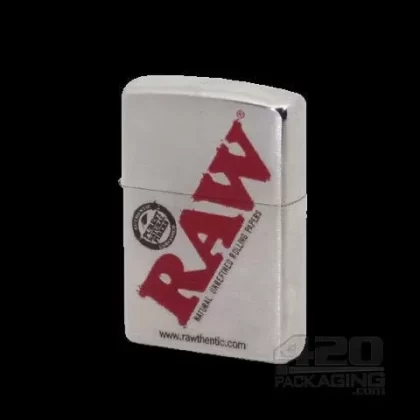 RAW Zippo Brush Chrome Lighter - Vape Store